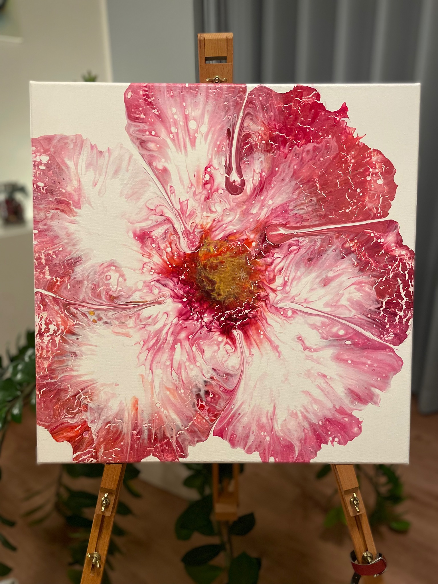 Blume - rot/weiß I